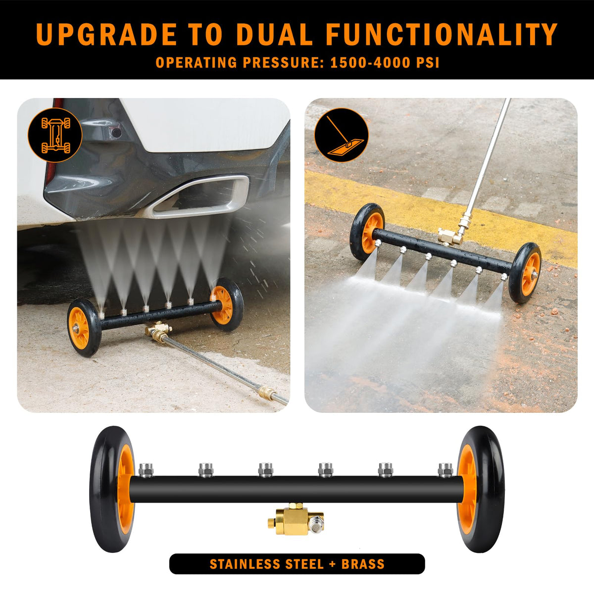 Siebwin extension wands provide ergonomic reach reducing effort during maintenance.