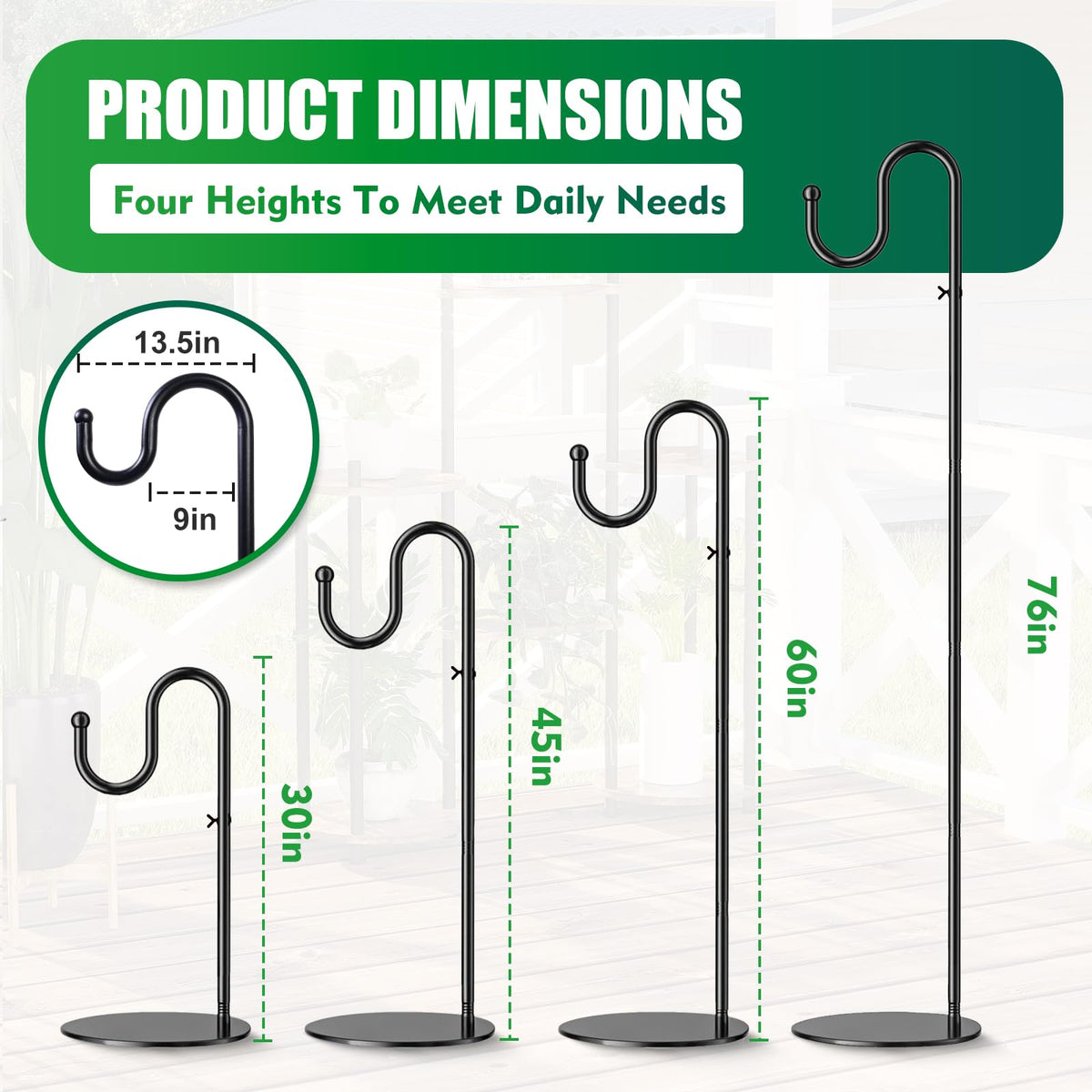 SIECCY 76-inch stand elevates bird feeders for easy outdoor viewing.