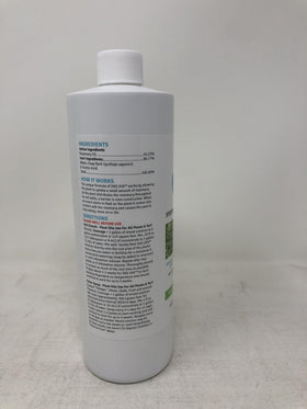 Close-up of SNS-209 label showing GRAS and organic ingredients for safe garden use.