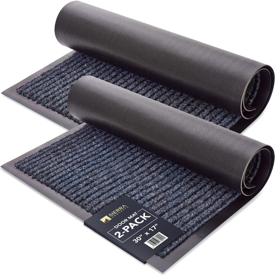 Sierra Concepts front door mat welcome 30x17 in gray; two-pack helps reduce tracked dirt