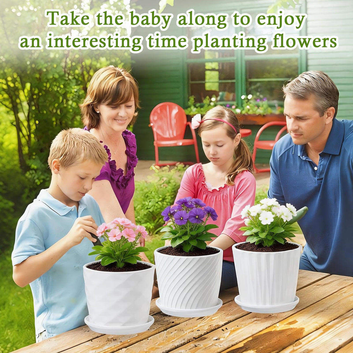sietpoek set of 4 white pots ready for small plants