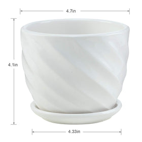 Sietpoek snake plant pot set of four white cylinders for shelves.