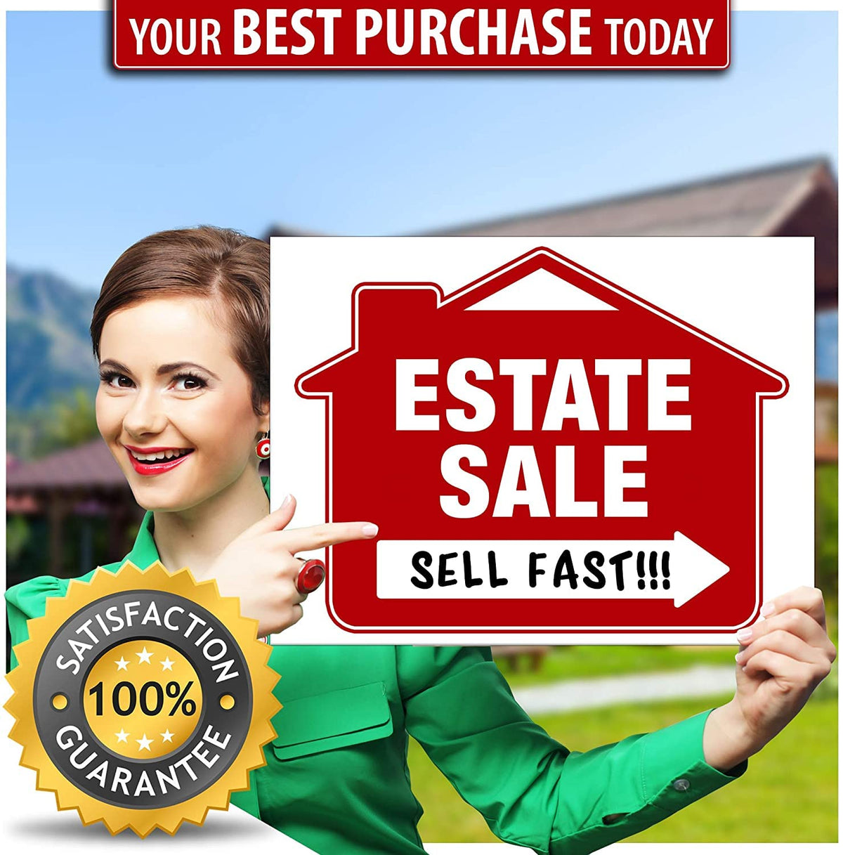 SignHero estate sale signs with arrows guide buyers to the location