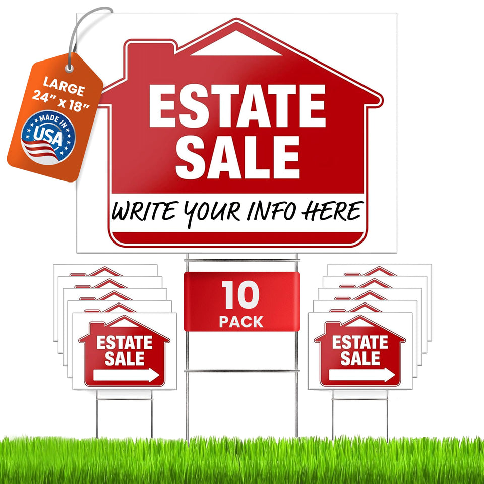 SignHero estate sale sign 24x18 front double-sided boosts visibility for faster buyer turnout