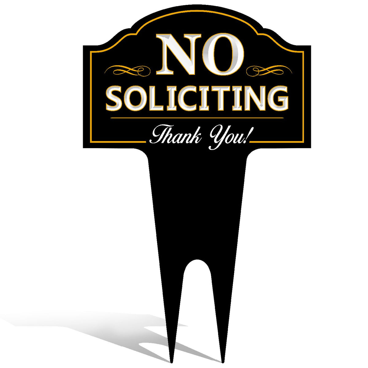 Signs Authority no-soliciting sign on lawn base deters door knockers