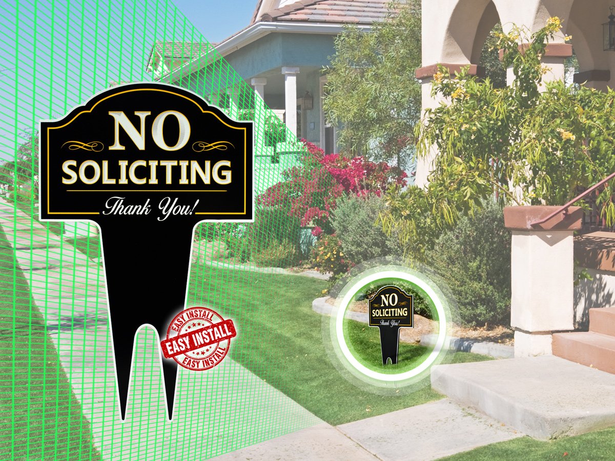 Signs Authority weather-resistant no-soliciting sign withstands sun and rain