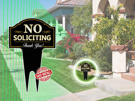 Signs Authority weather-resistant no-soliciting sign withstands sun and rain