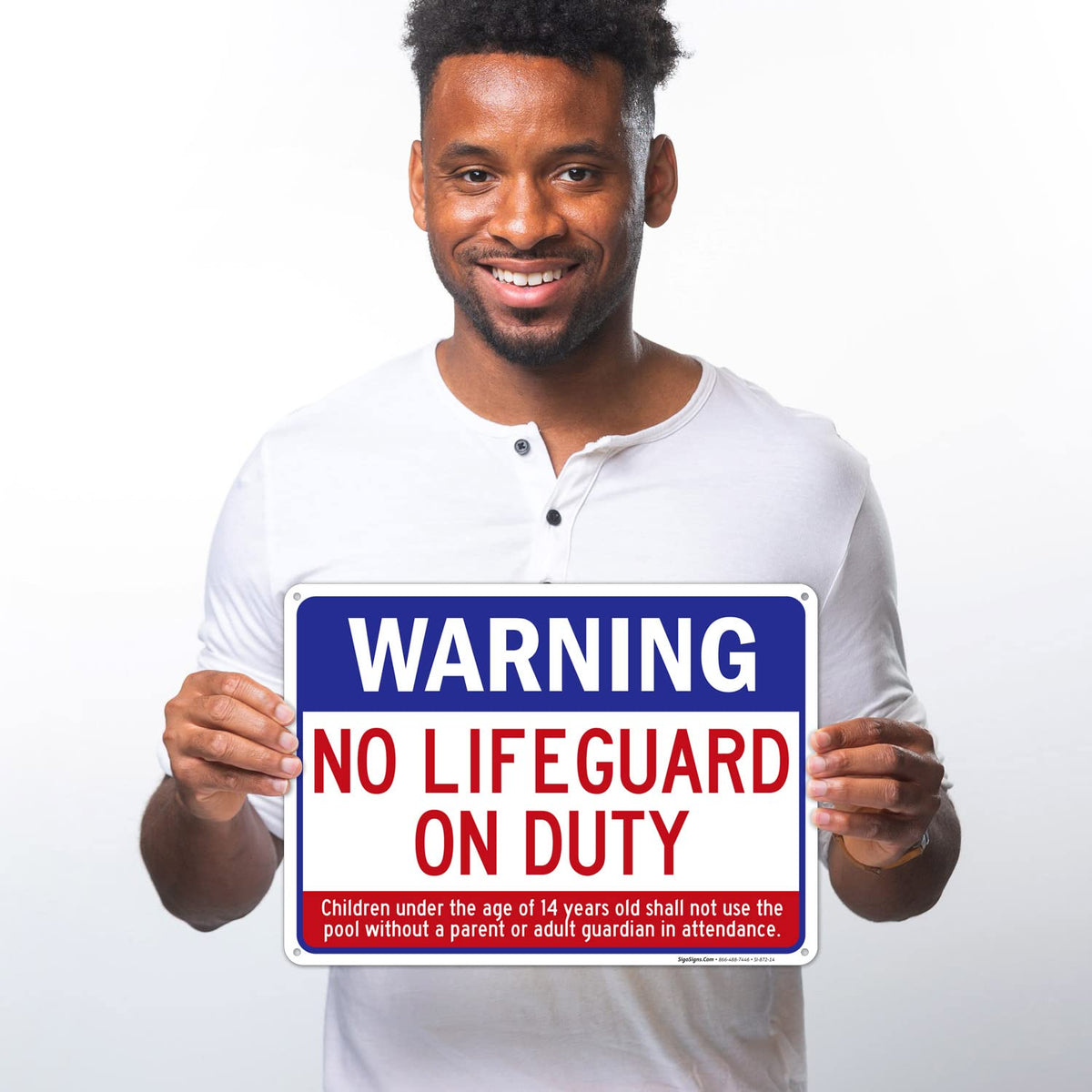 Sigo Signs pool safety warning 10x14, ideal for indoor and outdoor display.