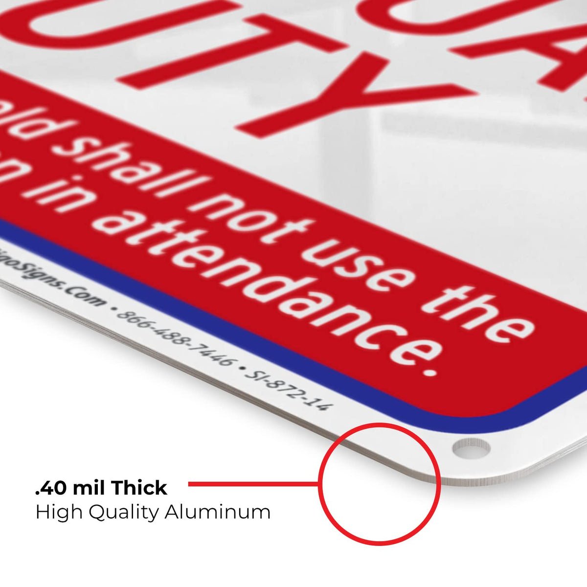 Sigo Signs USA-made durable pool sign for commercial and home use.
