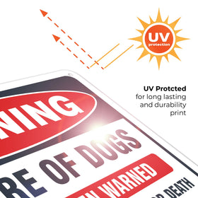 Sigo Signs Beware-Dog Sign 2 with easy mounting for fast setup