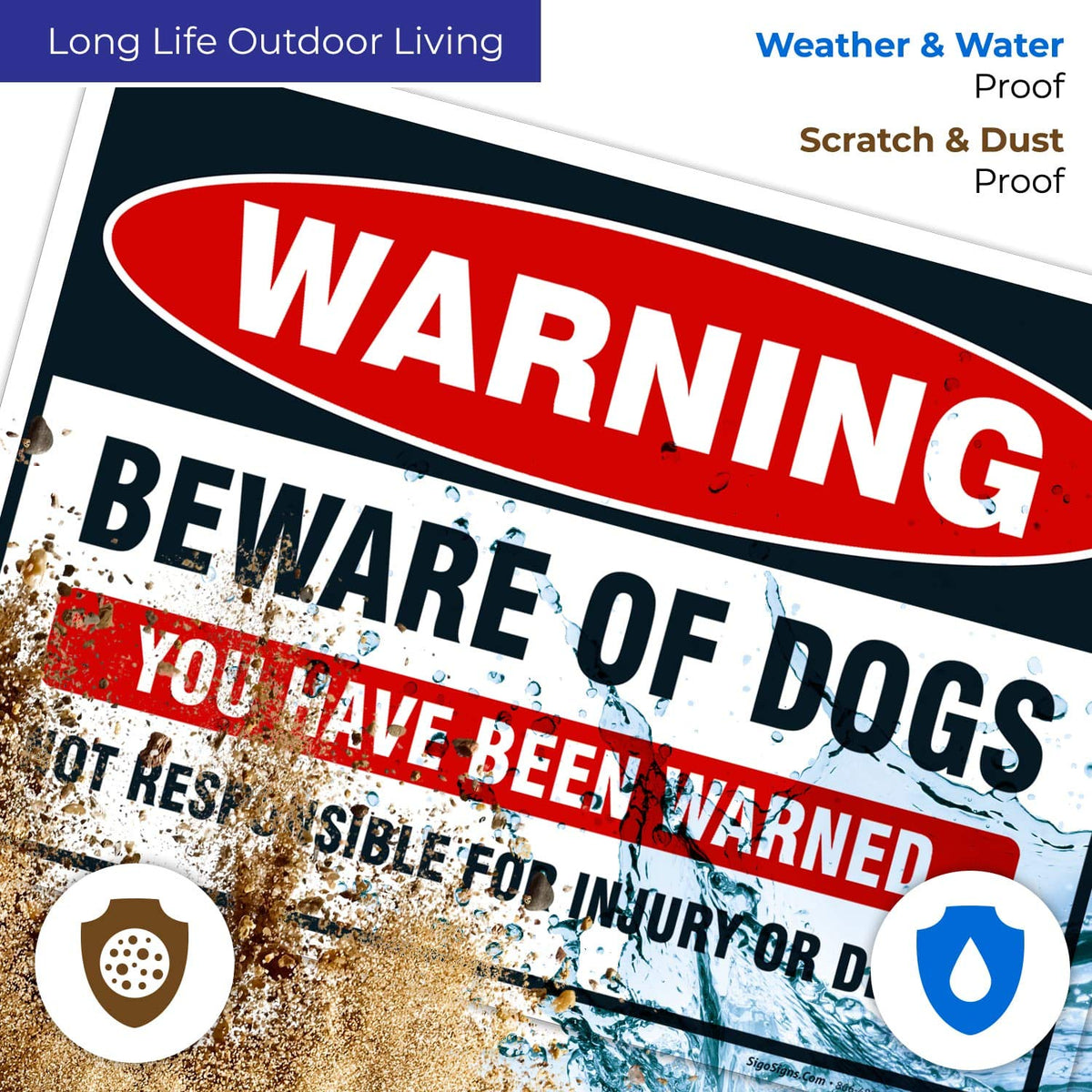 Sigo Signs Made-in-USA Beware-Dog Sign 2-pack reflecting quality craftsmanship