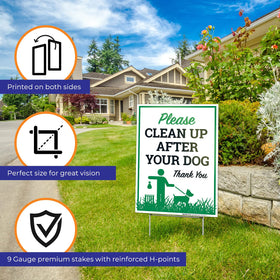 Sigo Signs Please Clean Up After Your Dog back view reinforces the message for passersby