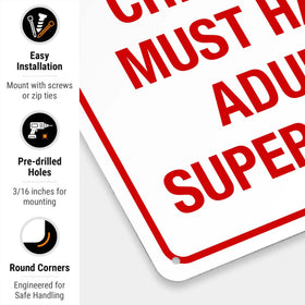 Close-up of rust-free aluminum material on Sigo Signs pool sign