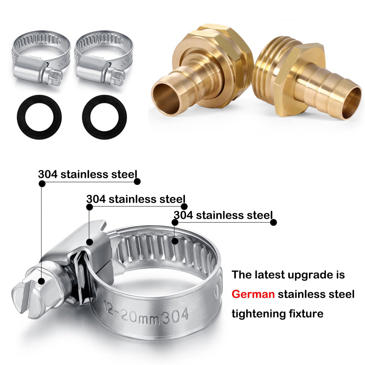 SIGURANTA 304 stainless steel clamps secure hoses reliably