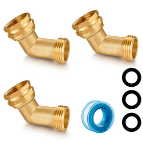 SIGURANTA brass 45-degree hose elbow with 3/4 inch thread for easy routing.