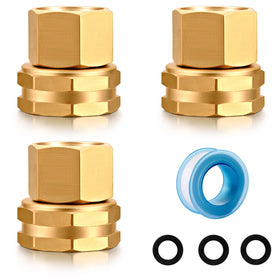 SIGURANTA garden hose double female adapter connects 3/4 GHT to 1/2 NPT with a secure seal.