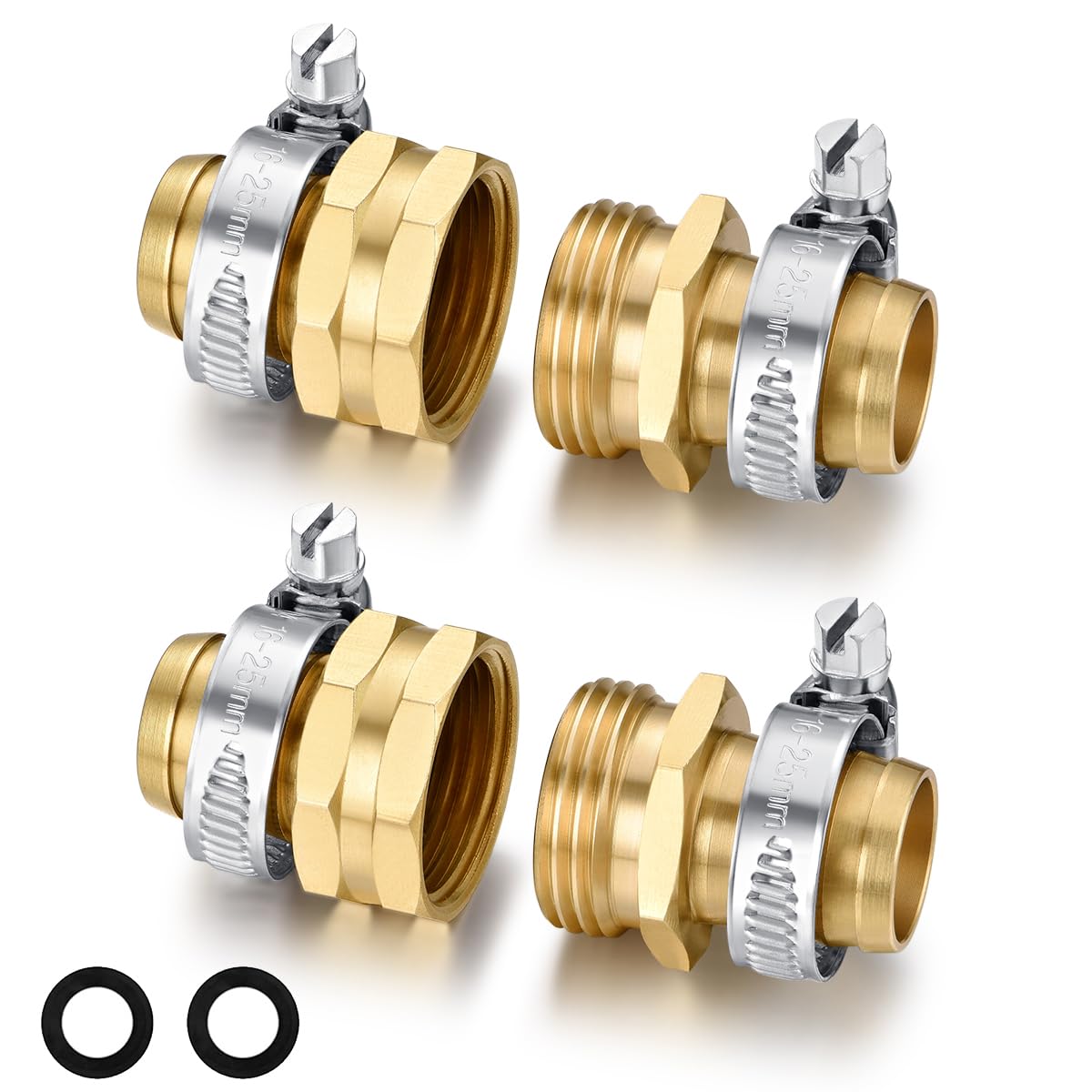 SIGURANTA garden hose repair connector with brass ends for outdoor use