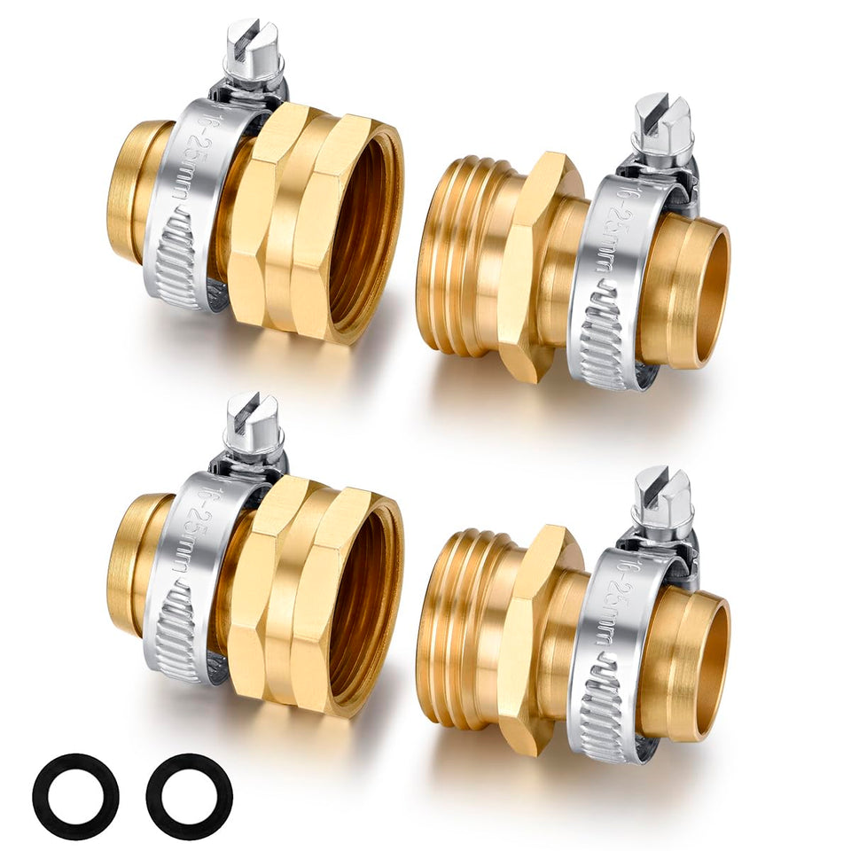 SIGURANTA garden hose repair connector with brass ends for outdoor use