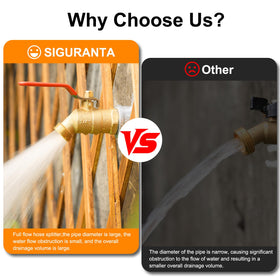 SIGURANTA anti-rust brass body with stainless steel handle for durable outdoor use
