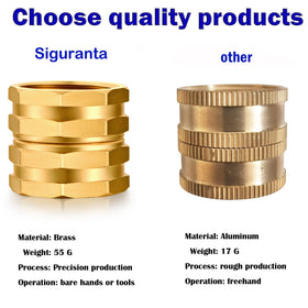 SIGURANTA swivel brass connector allows easy adjustment and leak-minimizing angles.