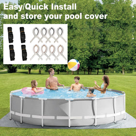 SIHAIAN pool clip elastic grip ensures strong hold on wet covers.
