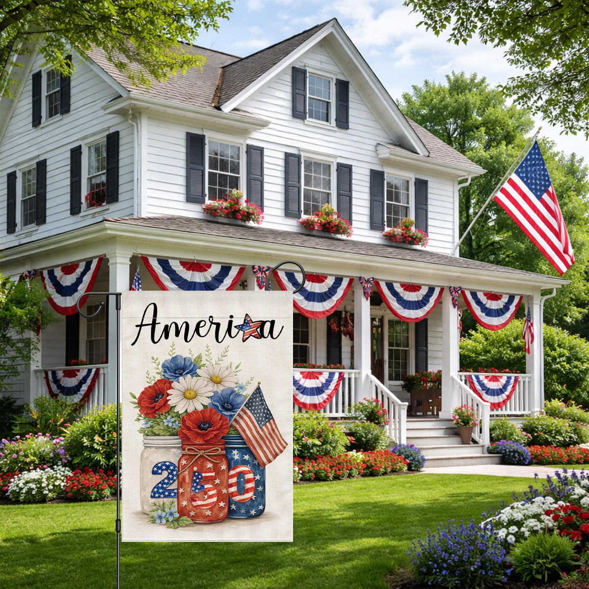 Siilues 12x18 inch flag ideal for porch or garden display.