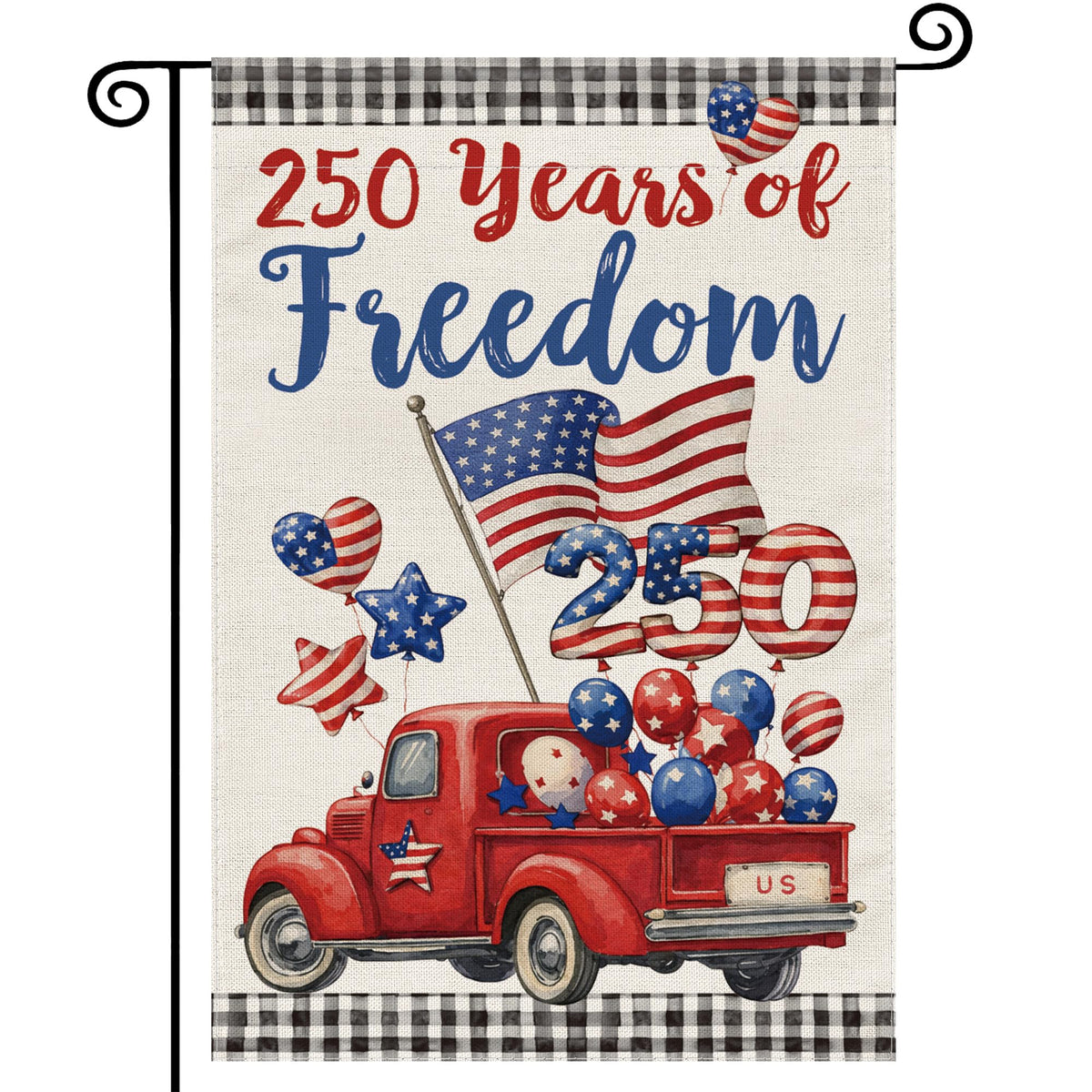Siilues 250th anniversary flag, double-sided, 12x18 inches, ideal for outdoor display.