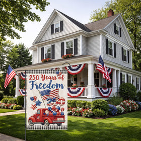 Siilues ready-to-hang yard flag, quick patriotic display.