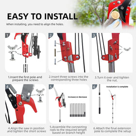 Silanit compact-disassembly pole saw stored neatly in a small space