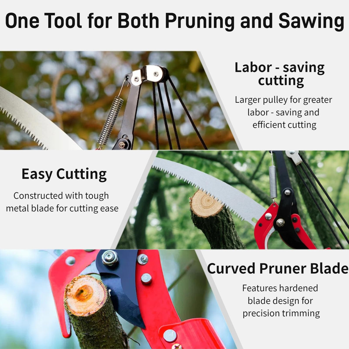 Silanit dual-pulley heads provide smooth, low effort pruning