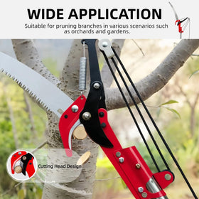 Silanit long-handle tree pruner enabling reach without ladders for overhead cuts