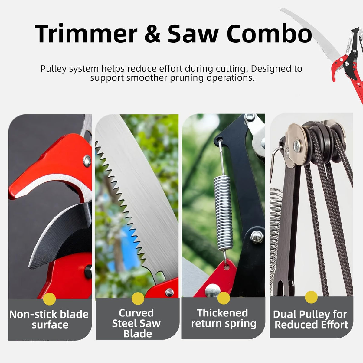 Silanit quick-connect joints allow fast tool changes during pruning
