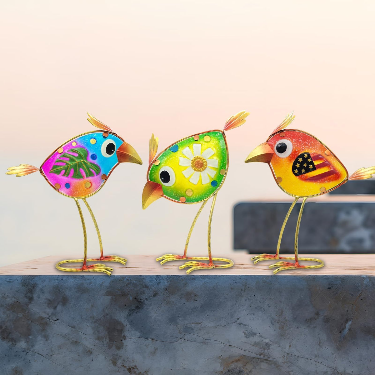 SILERUR birds displayed indoors or outdoors for versatile decor.
