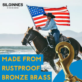 Silginnes flag rope clip works with halyards on various pole sizes for easy changes.