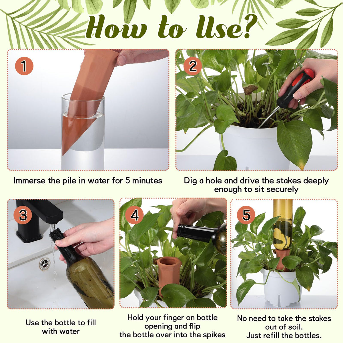 SiliFine plant watering system supports indoor and outdoor pots.