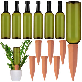 SiliFine terracotta self-watering spike keeps potted plants evenly moist.