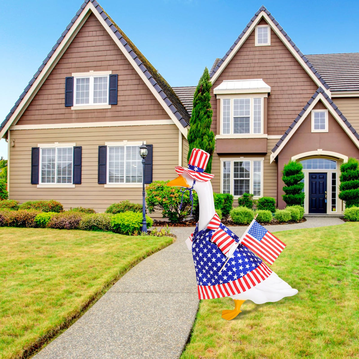 Silicherry 23-inch goose display brings festive appeal to outdoor spaces.