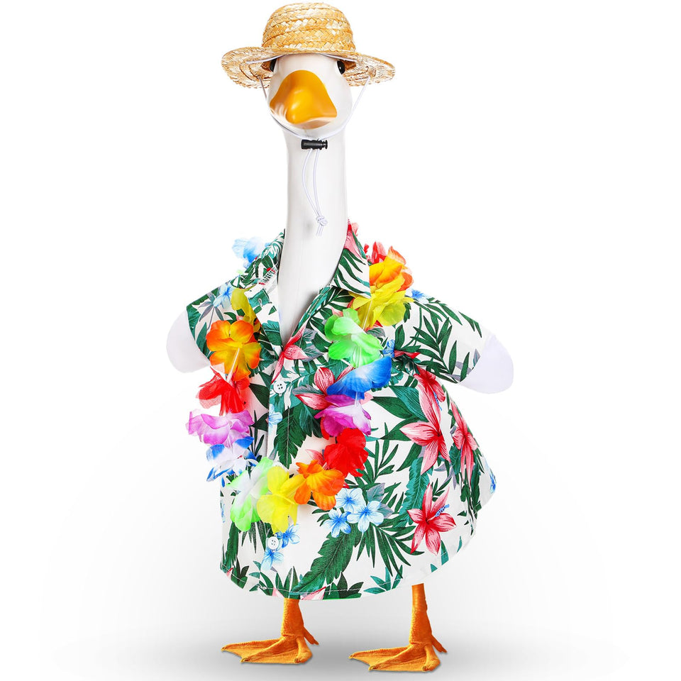 Silicherry goose outfit hat adds playful flair to your yard decor.