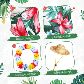 Silicherry goose outfit Hawaiian lei enhances festive lawn vibes and color.