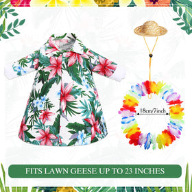 Silicherry goose outfit Hawaiian shirt brings tropical charm to outdoor scenes.