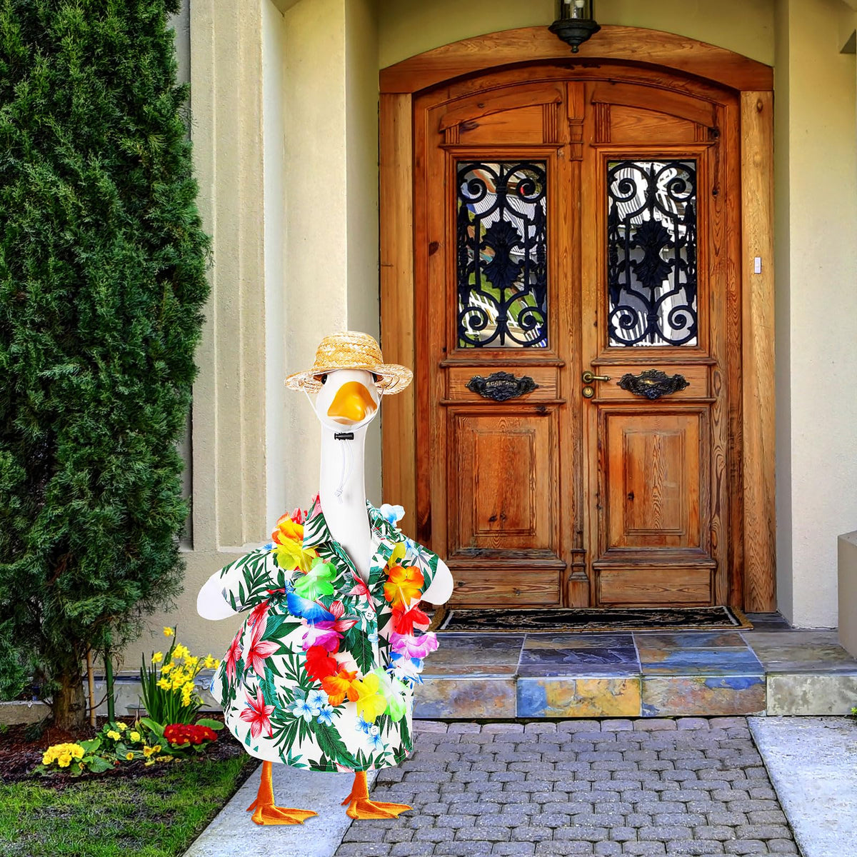 Silicherry goose outfit sunglasses add a stylish, sunny touch to decorations.