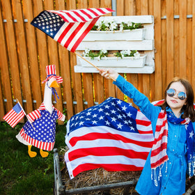 Silicherry lawn decor adds charm to Memorial Day and Independence Day displays.