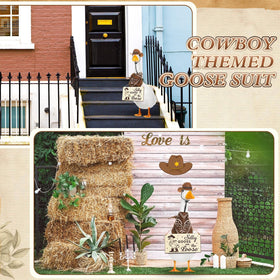 Silicherry porch goose set creates ready-to-display yard or indoor accents.