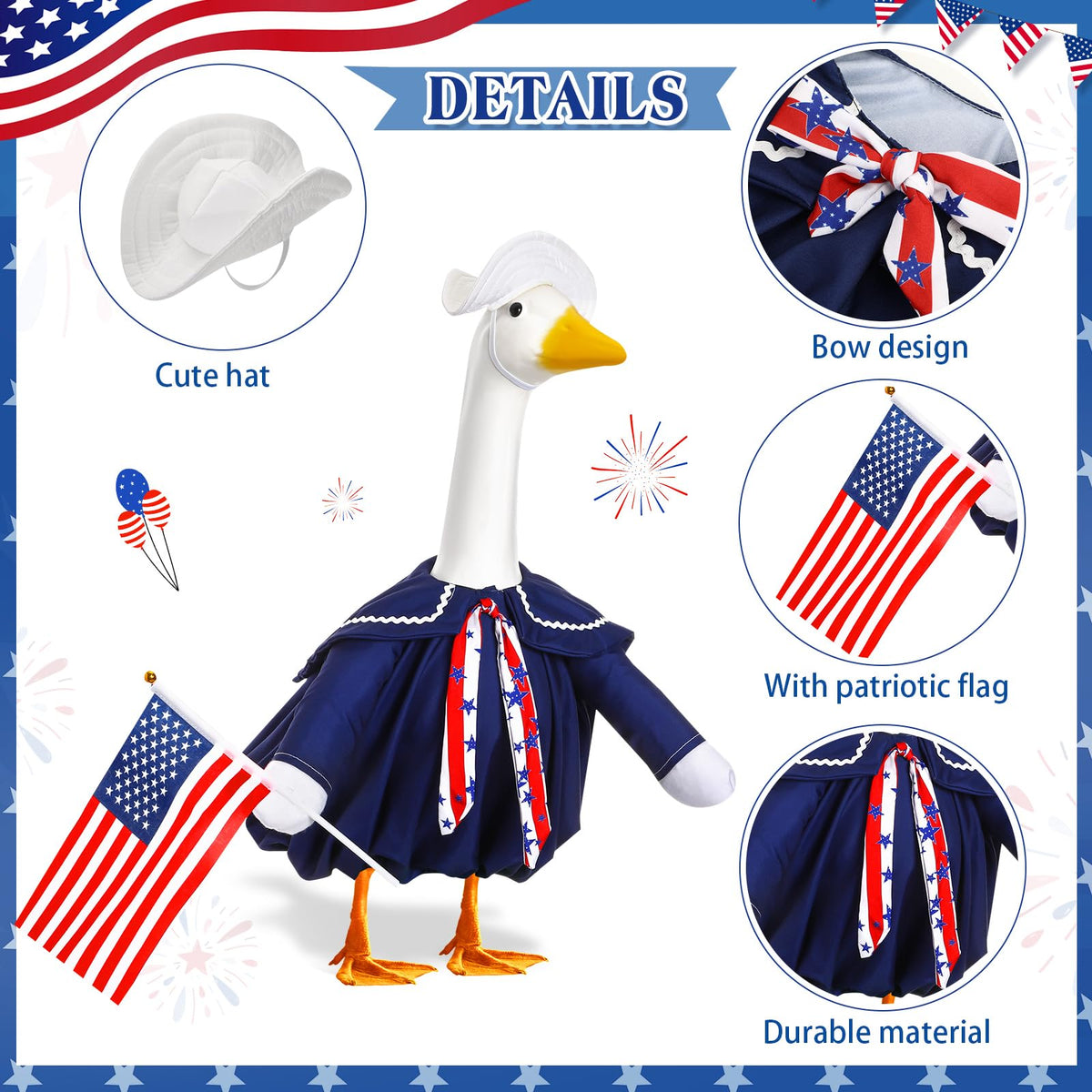Silicherry US flag bow tie detail adds Independence Day charm