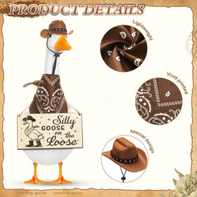 Silicherry western cowboy hat enhances outdoor goose decor with authentic style.