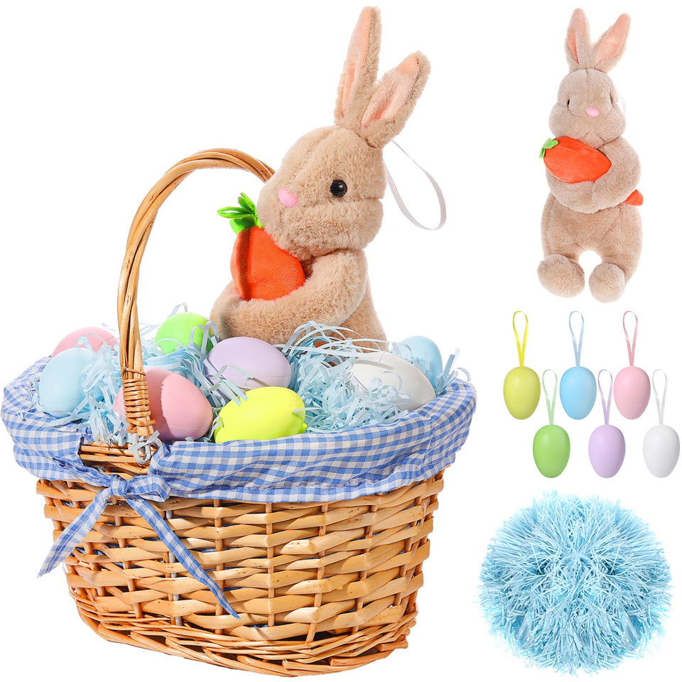 Silifine Easter basket with wicker liner, ideal for festive display and easy gift presentation.