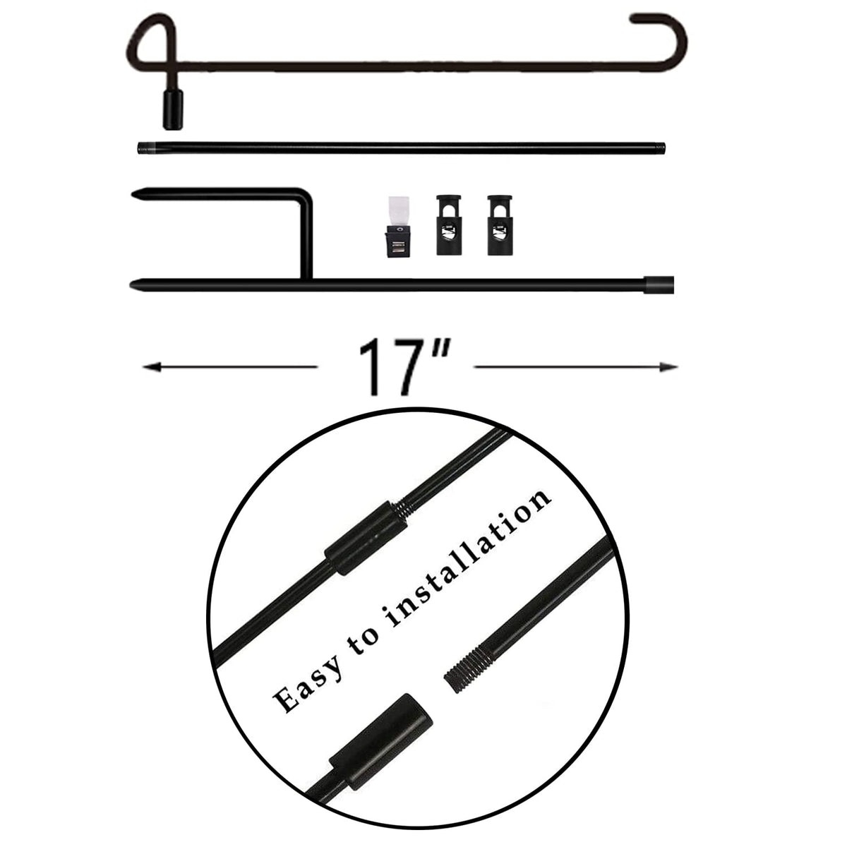 Silintion anti-wind clip securely holds flags in place.
