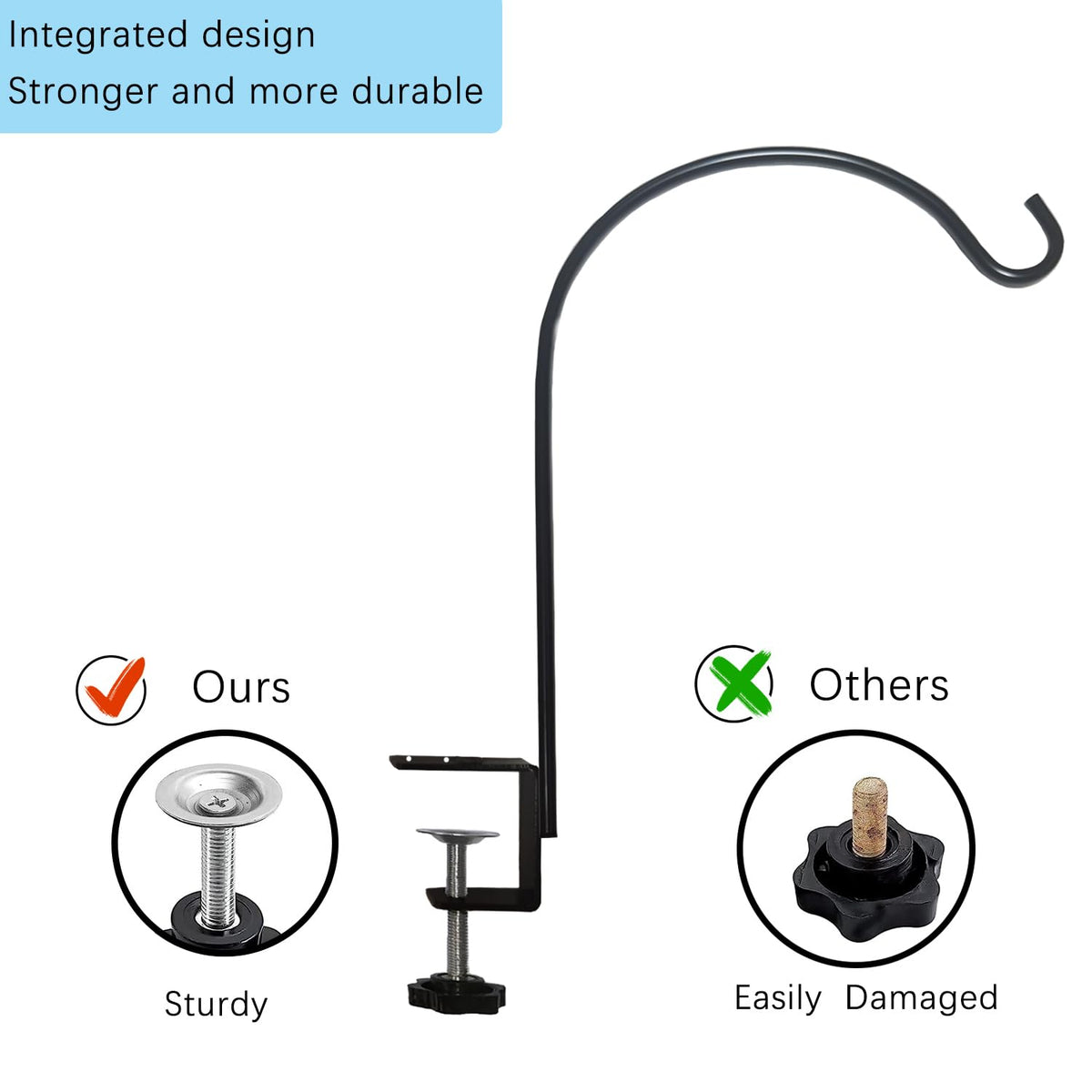 Silintion heavy-duty metal deck hook in weatherproof finish installed outdoors.