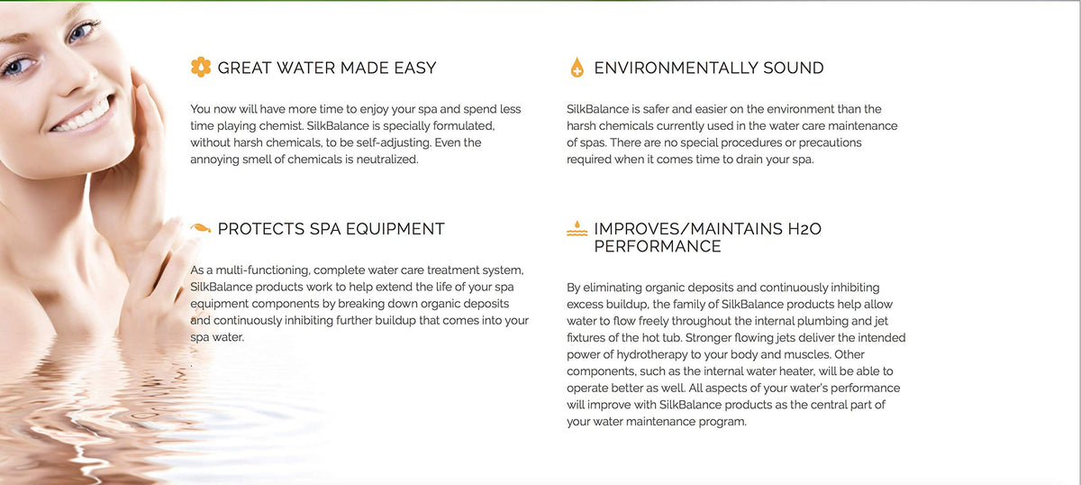 SilkBalance spa water glacier scent bottle enhances refreshing soak