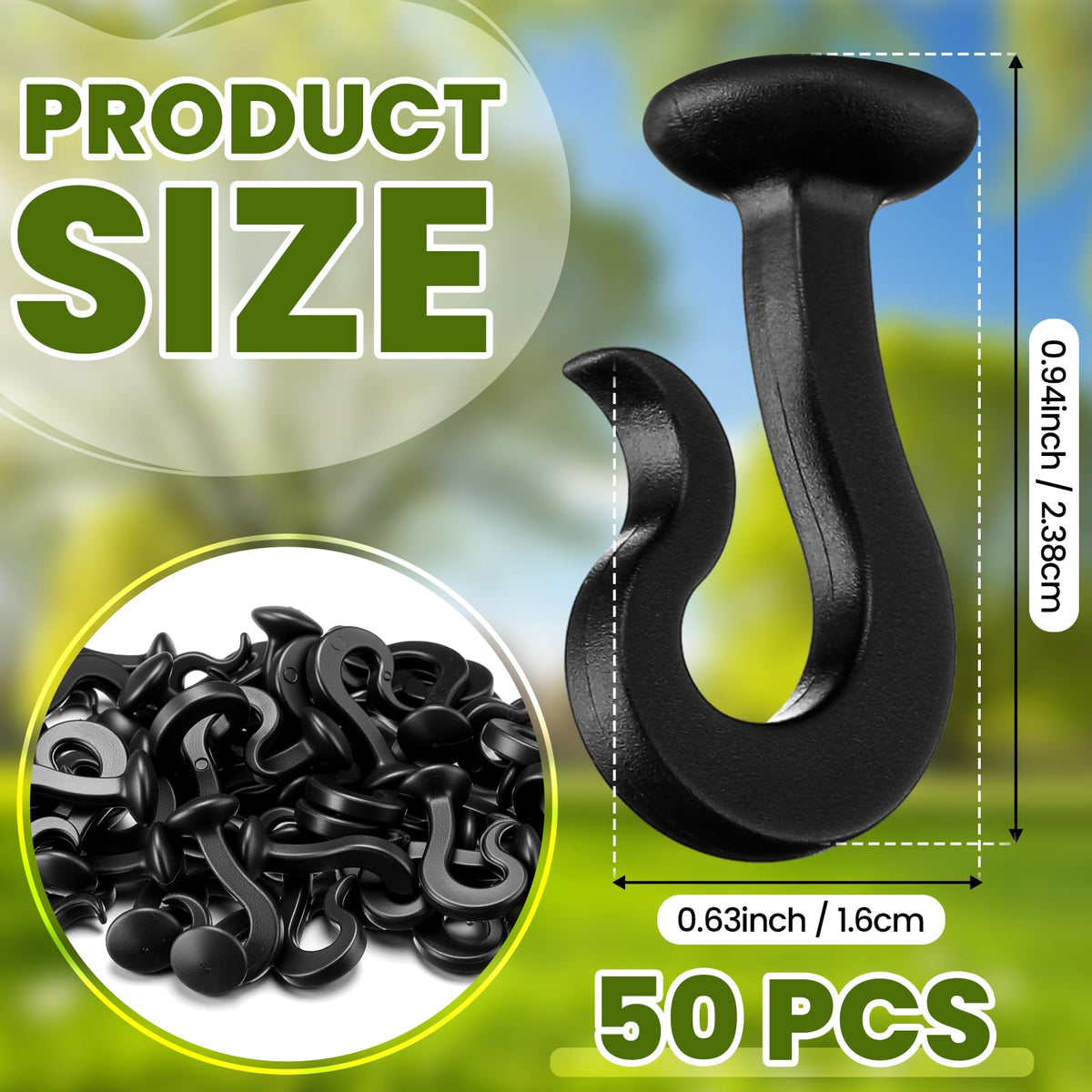 Silkfly plastic hook close-up in black, showcasing smooth finish.